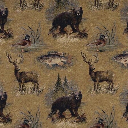 Designer Fabrics Designer Fabrics A027 54 in. Wide ; Rustic Bears; Fish; Ducks; Deer And Trees; Themed Tapestry Upholstery Fabric A027